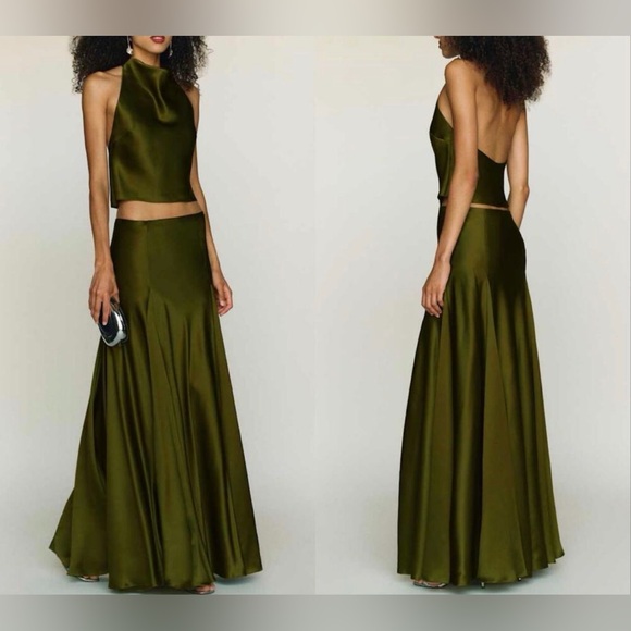 New Reformation Sera Silk Two Piece Set - Picture 3 of 17